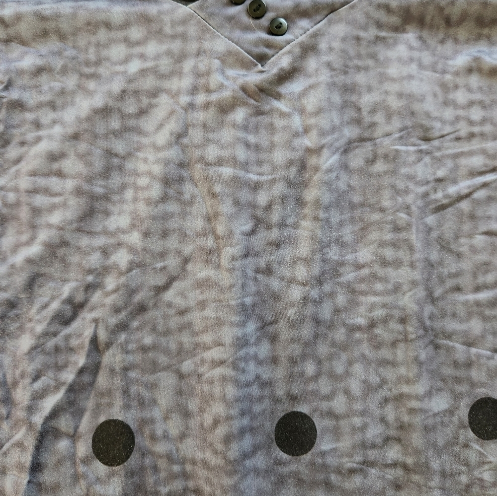 Azalea by Firmiana Plus Size Tunic Size 1X Gray Blue with polka-dots - Picture 2 of 4